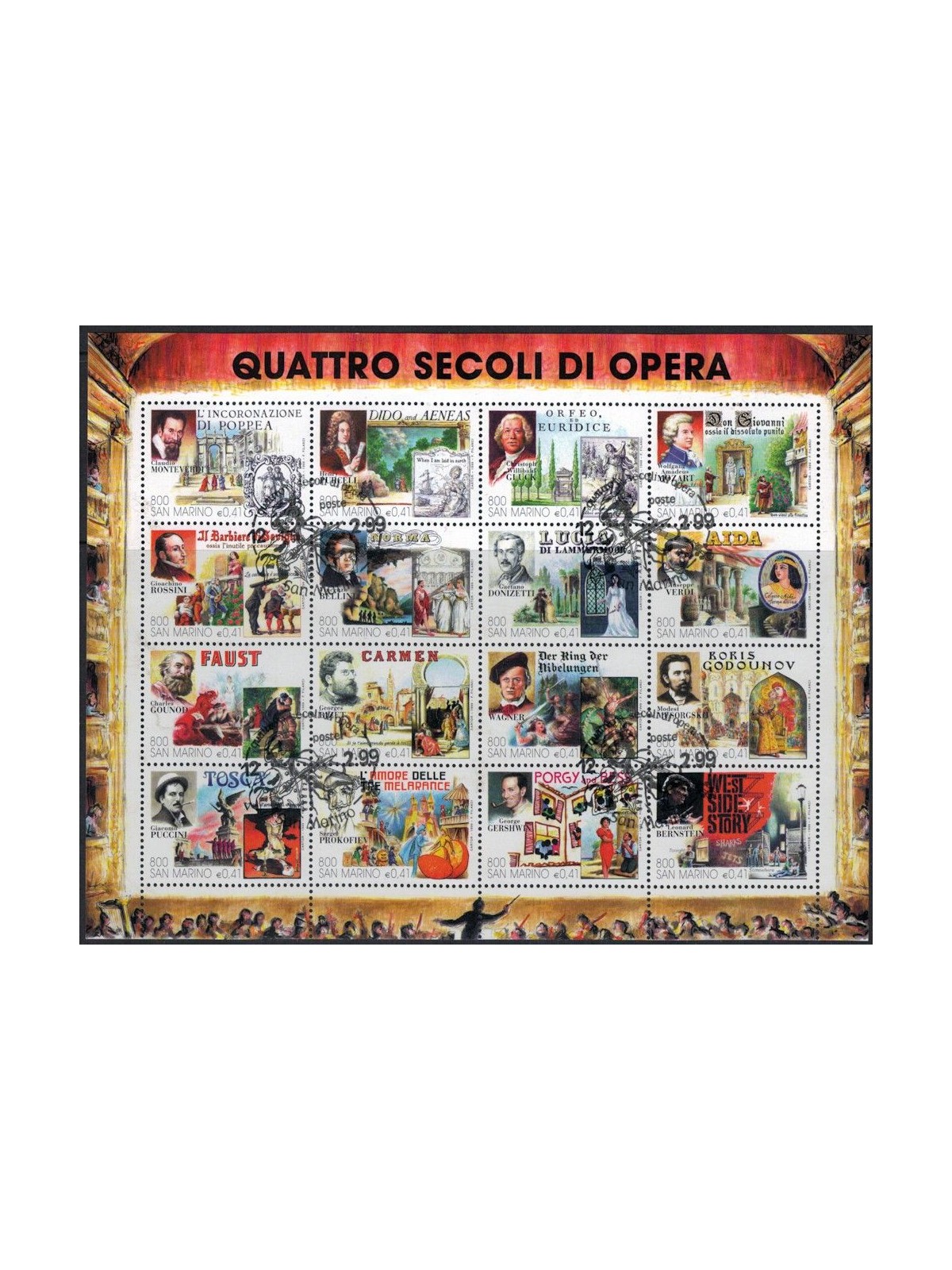 SAN MARINO 1999 Quattro secoli di opera BF us