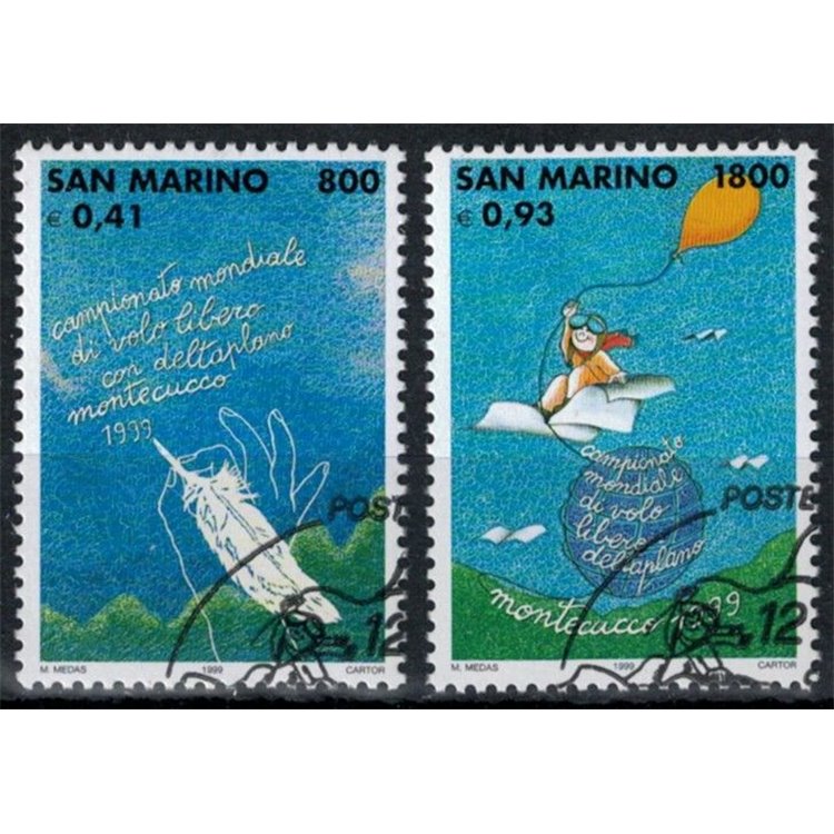 SAN MARINO 1999 Volo libero con deltaplano 2v us