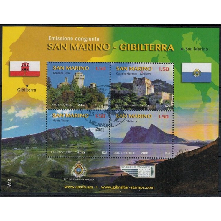 SAN MARINO 2010 Joint issue San Marino Gibraltar s/s us