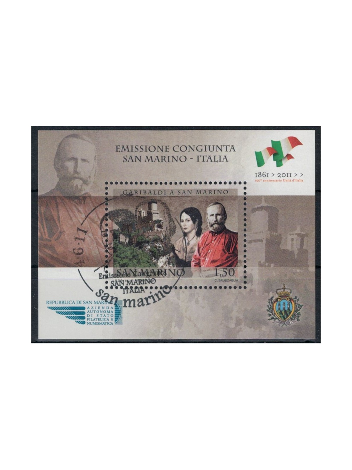 SAN MARINO 2011 Giuseppe Garibaldi s/s us