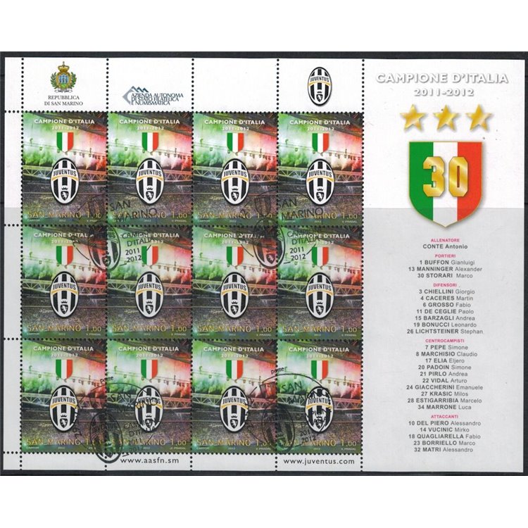 SAN MARINO 2012 Juventus campione d'Italia MF us