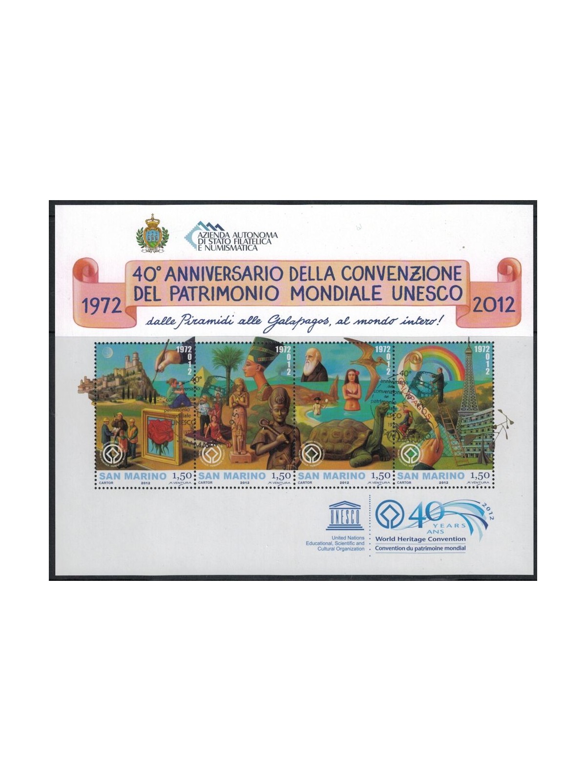 SAN MARINO 2012 Unesco World Heritage s/s us