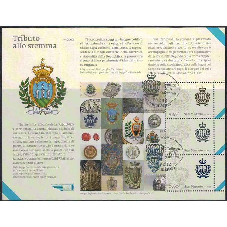 SAN MARINO 2012 Tributo allo stemma BF us