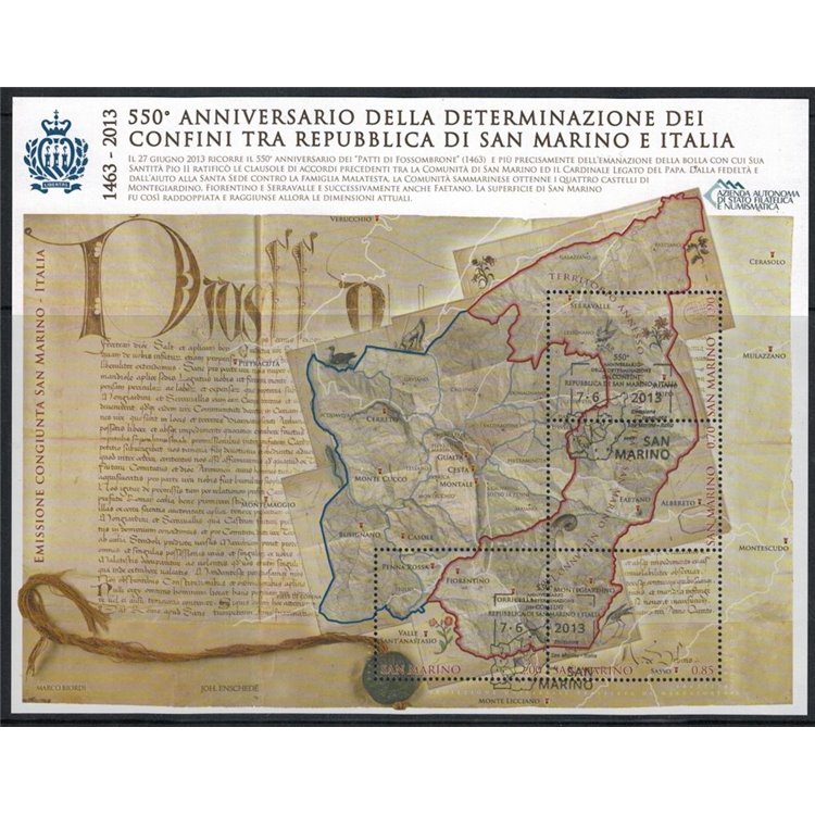 SAN MARINO 2013 Borders between San Marino and Italy s/s us