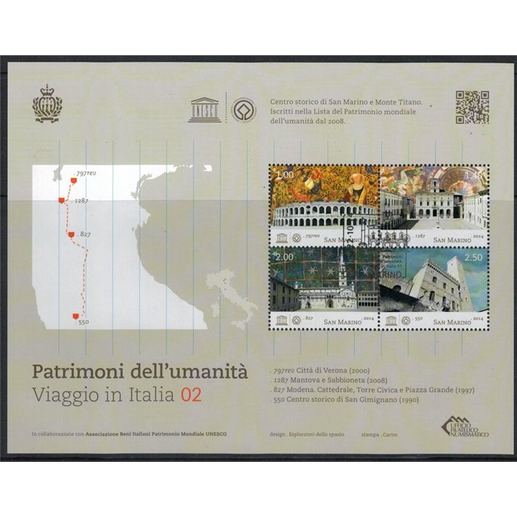 SAN MARINO 2014 UNESCO World Heritage Site s/s us