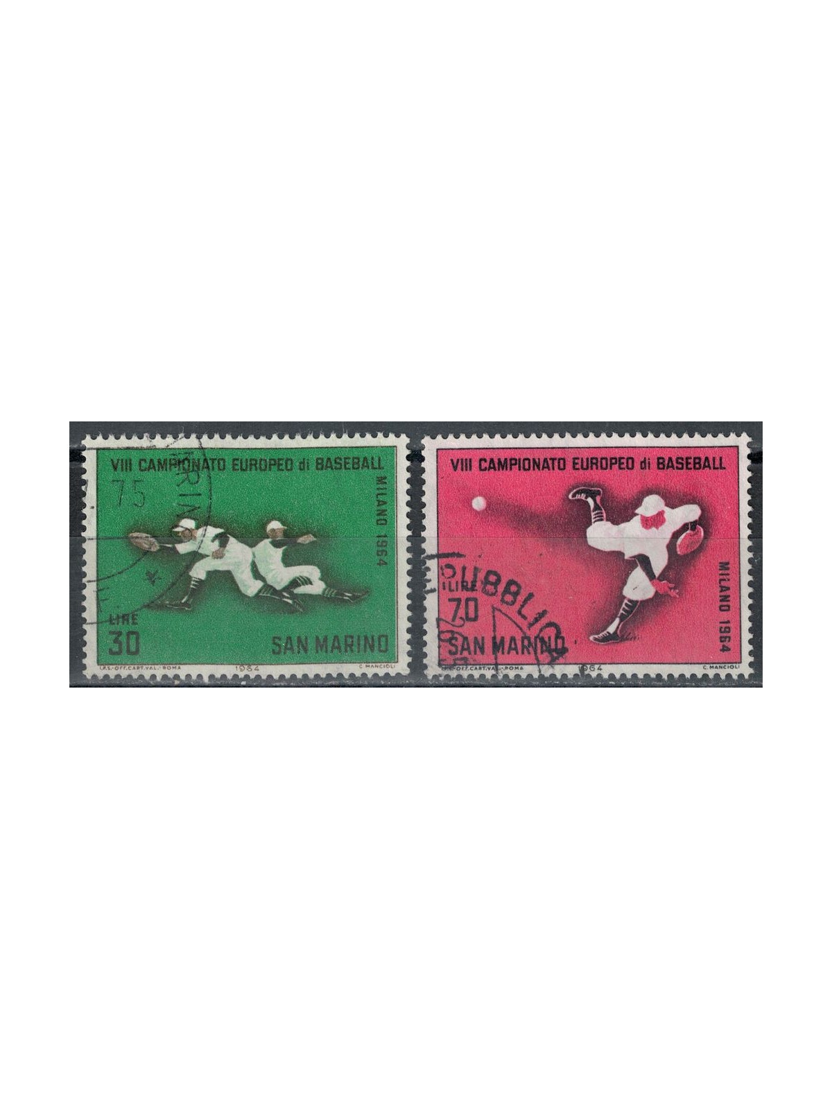 SAN MARINO 1964 Baseball Championships 2v us