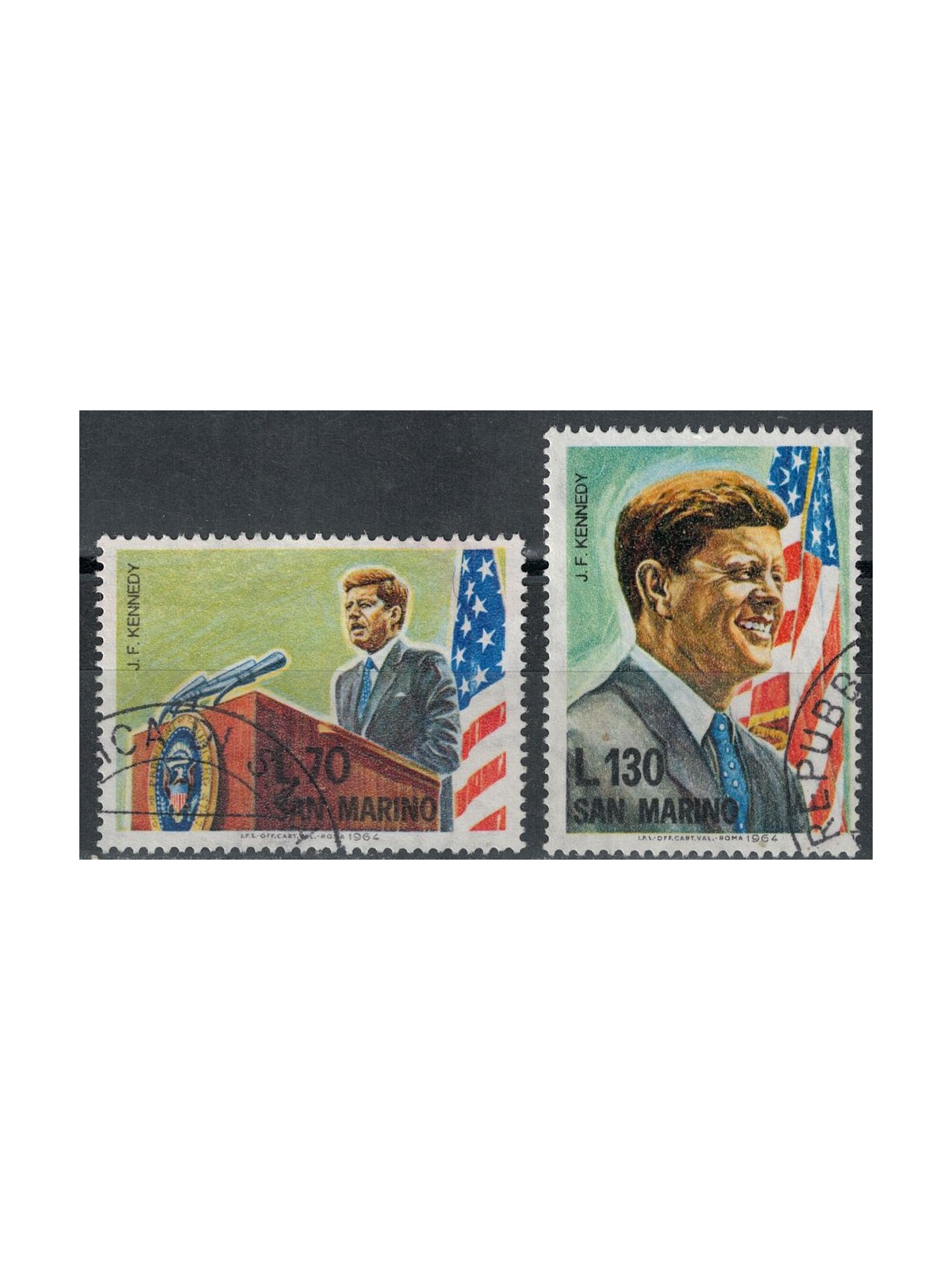 SAN MARINO 1964 J. F. Kennedy 2v us