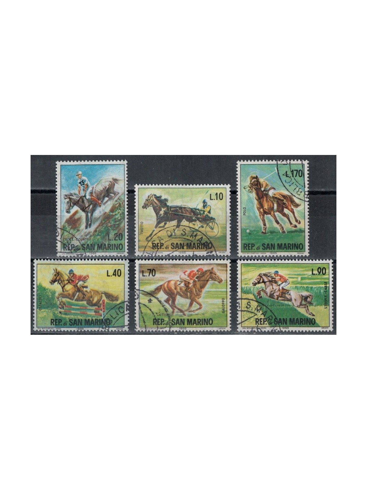 SAN MARINO 1966 Horse Racing 6v us