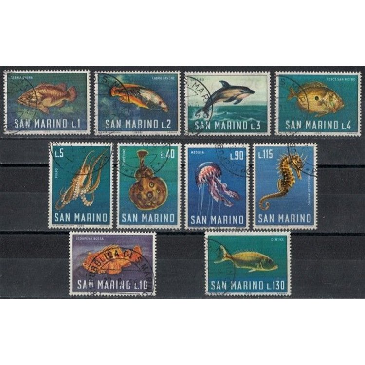 SAN MARINO 1966 Marine fauna 10v us