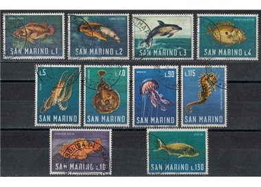 SAN MARINO 1966 Fauna marina 10v us