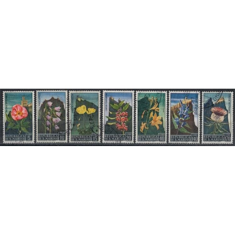 SAN MARINO 1967 Flowers, 3rd issue 7v us