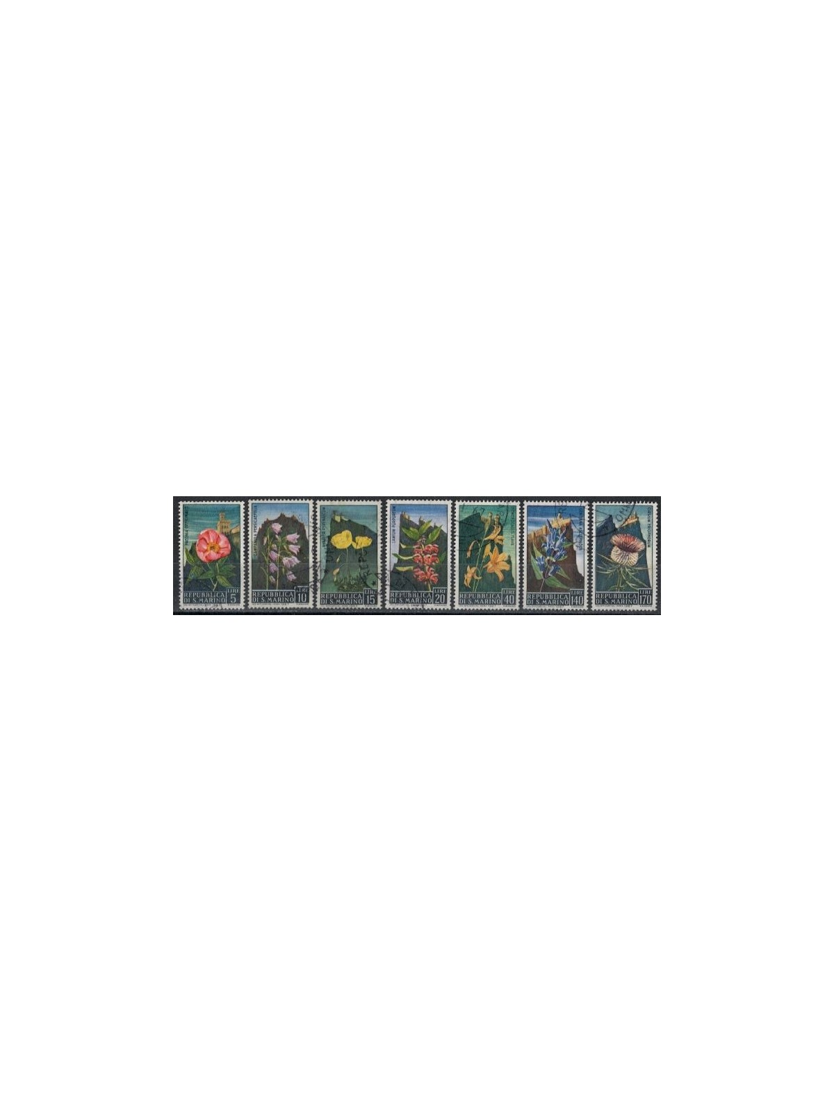 SAN MARINO 1967 Flowers, 3rd issue 7v us