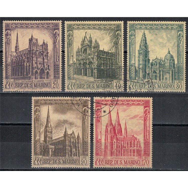 SAN MARINO 1967 Gothic Cathedrals 5v us