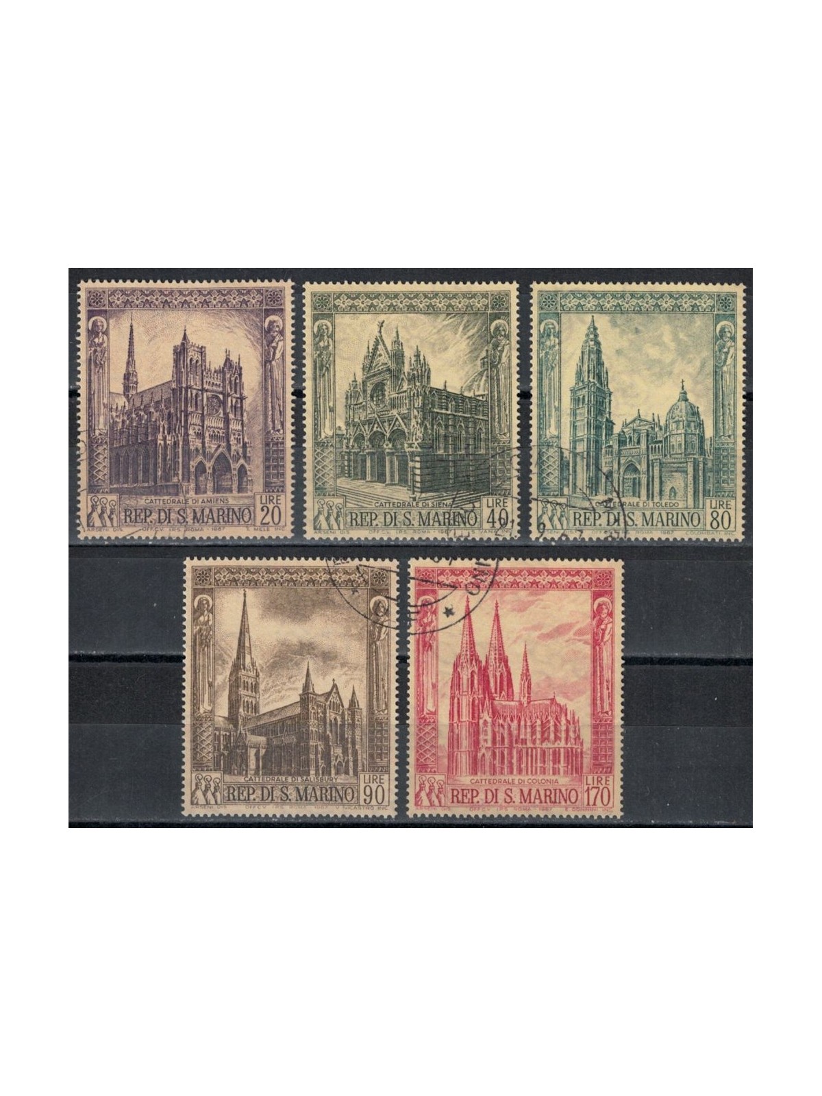 SAN MARINO 1967 Gothic Cathedrals 5v us