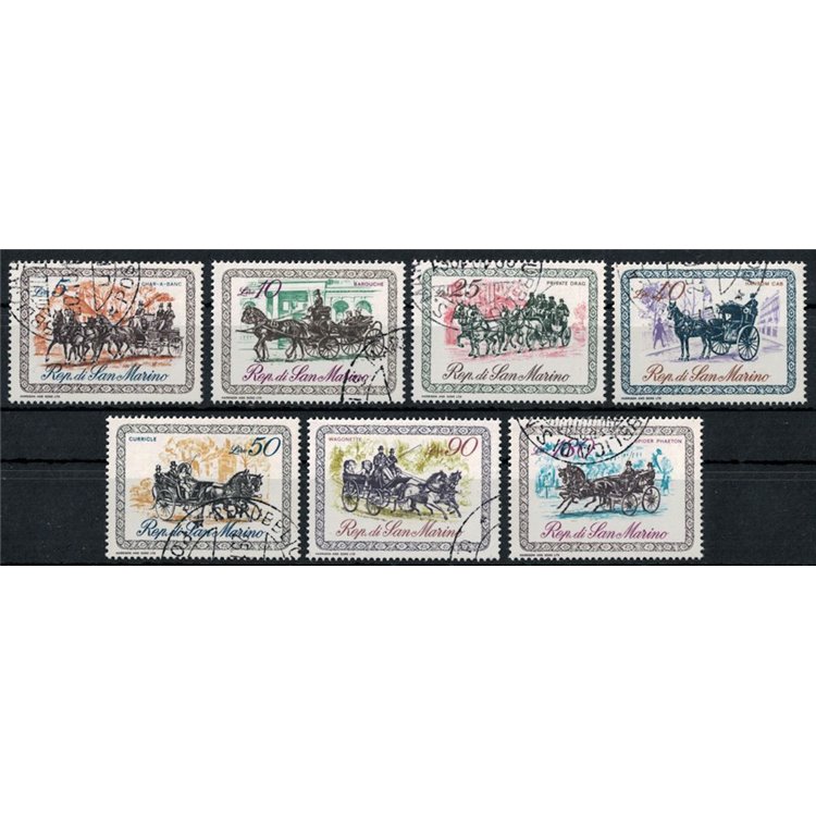 SAN MARINO 1969 Carriages of the 1800s 7v us