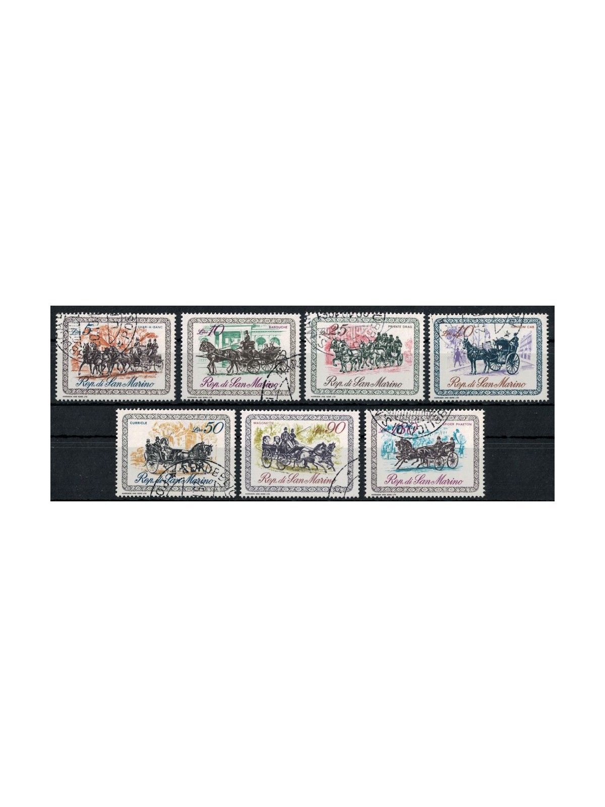 SAN MARINO 1969 Carrozze del 1800 7v us