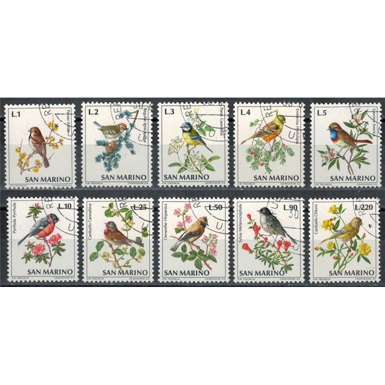 SAN MARINO 1972 Birdlife 10v us
