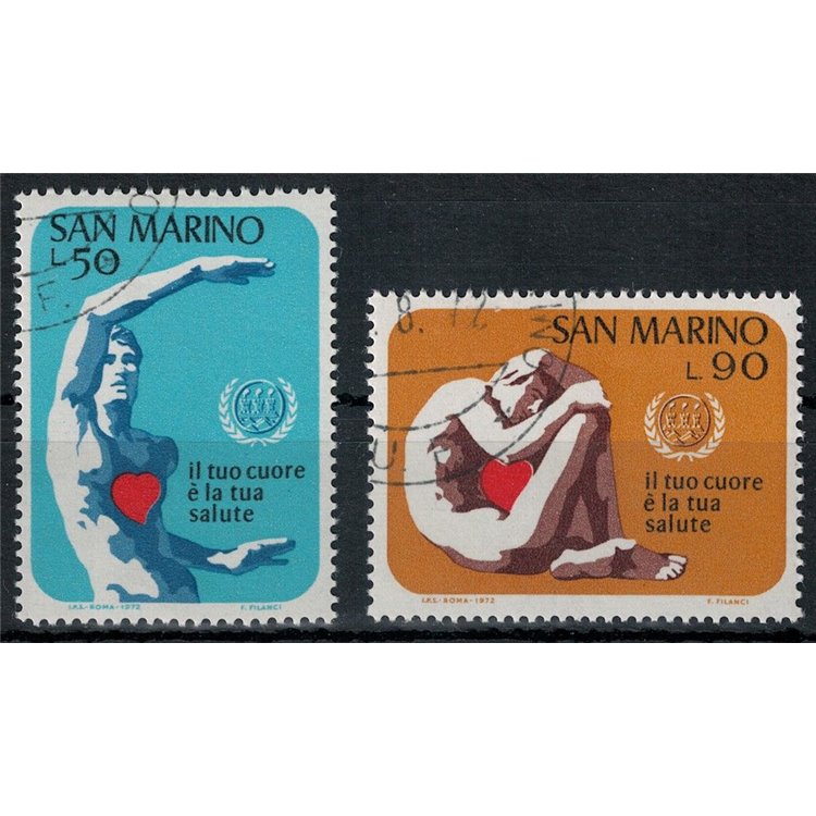 SAN MARINO 1972 Prevenzione delle malattie cardiache 2v us