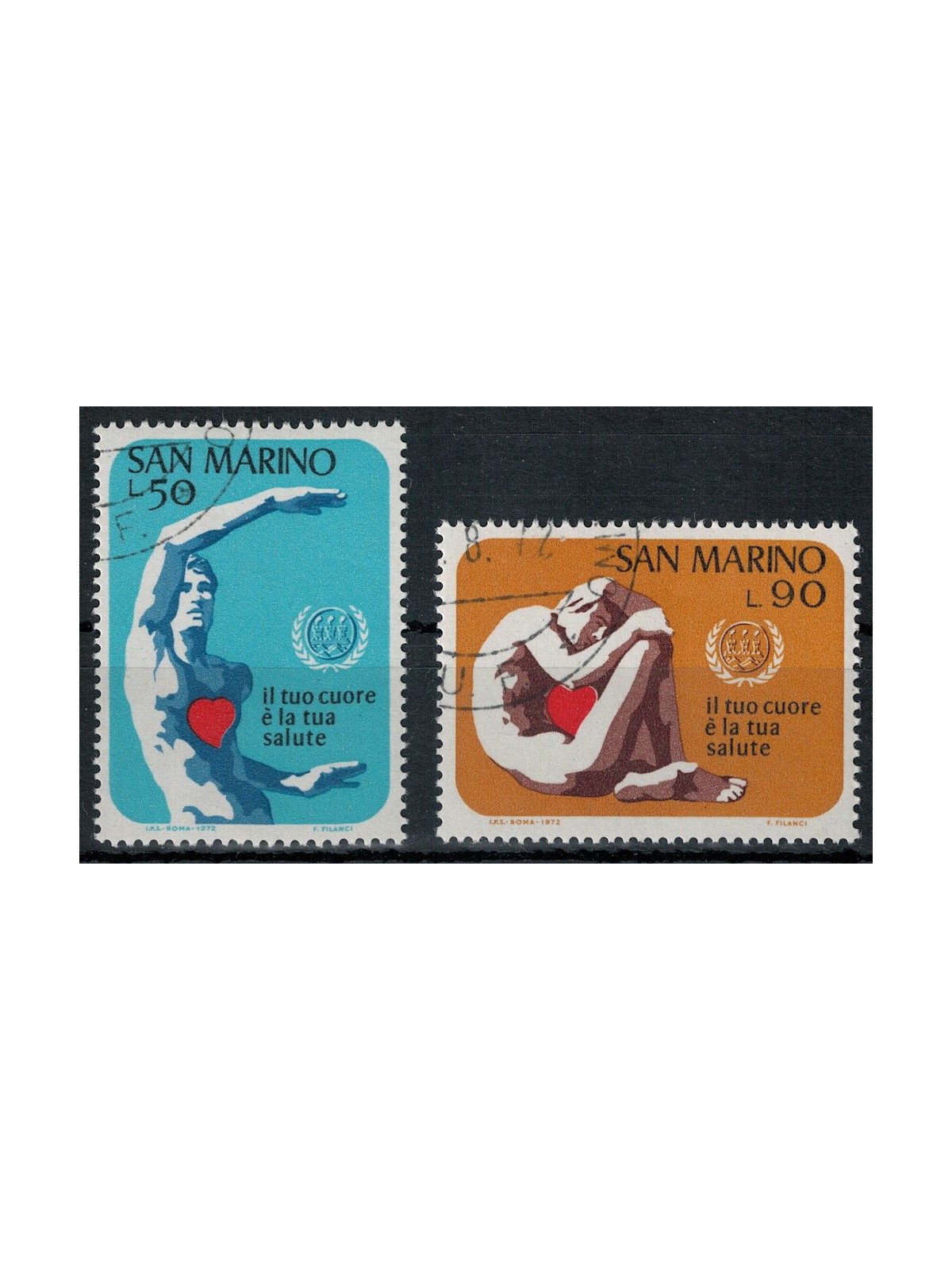SAN MARINO 1972 Prevention of heart disease 2v us