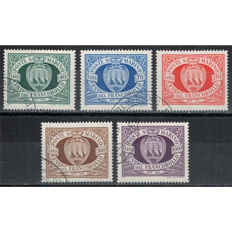 SAN MARINO 1977 Centenario del francobollo 5v us