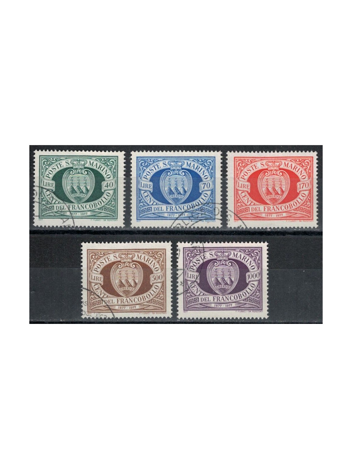 SAN MARINO 1977 Centenario del francobollo 5v us