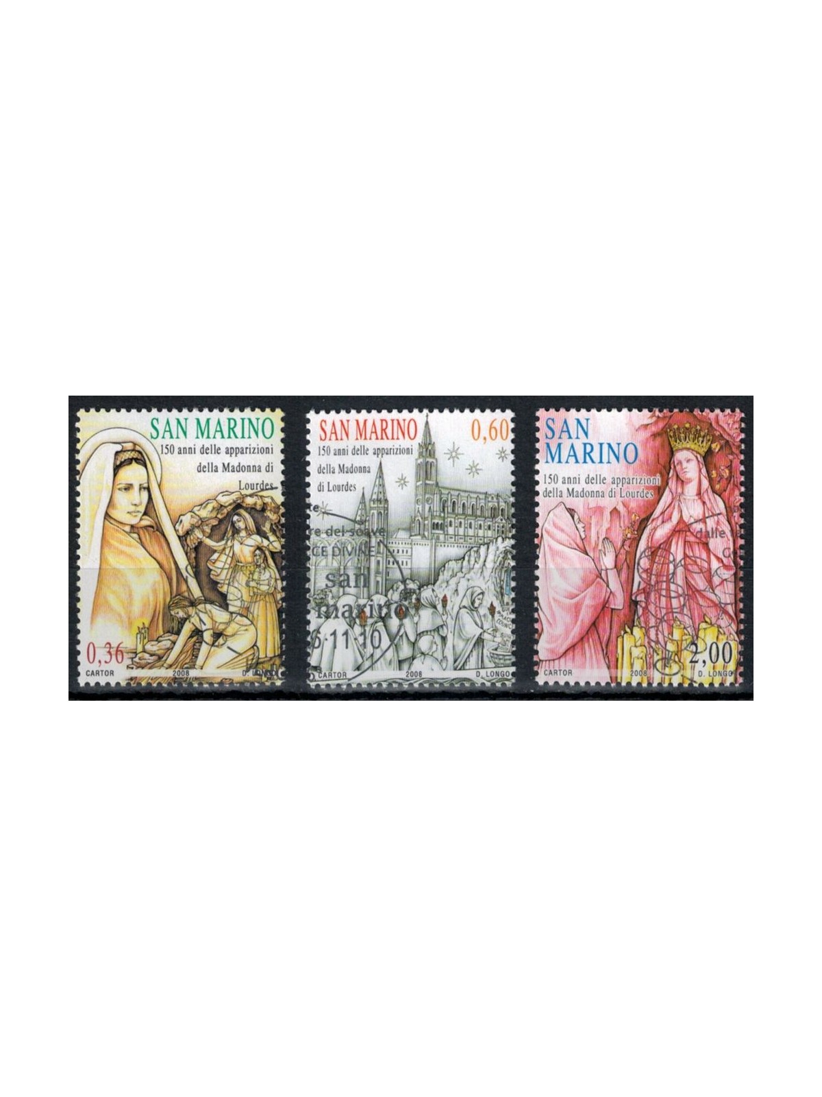 SAN MARINO 2008 Madonna di Lourdes 3v us