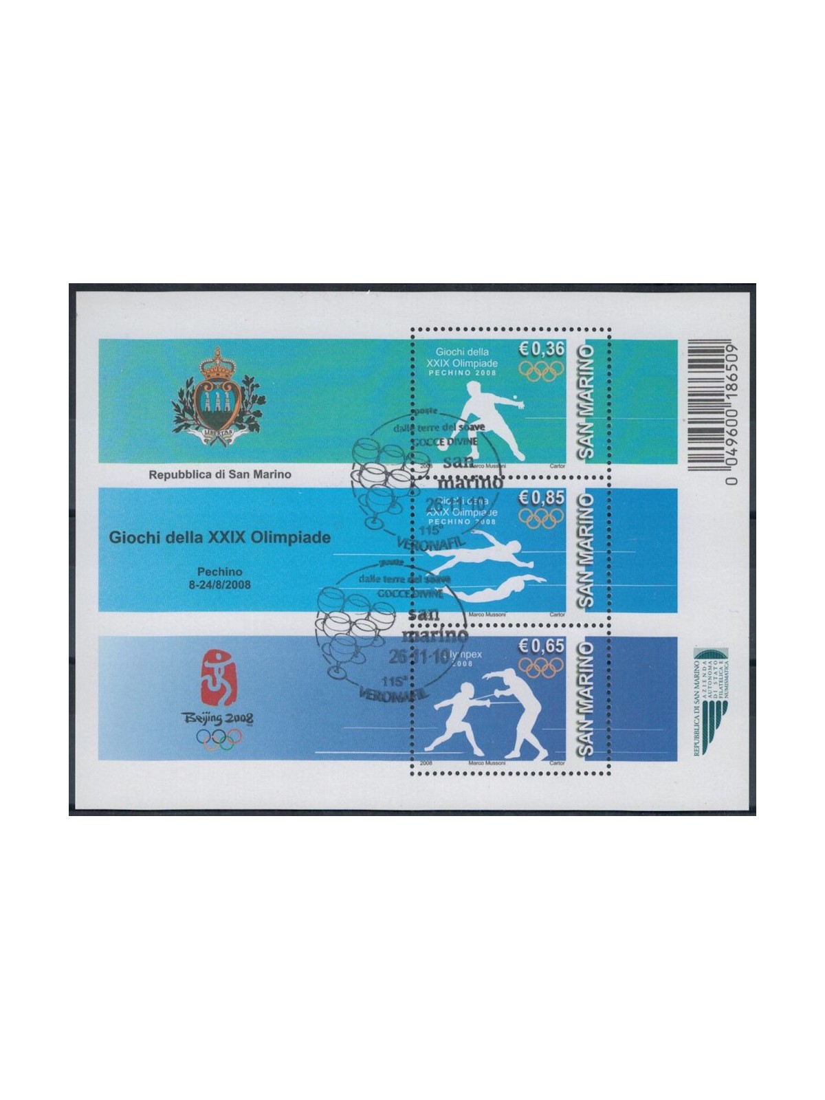 SAN MARINO 2008 Giochi Olimpici BF us