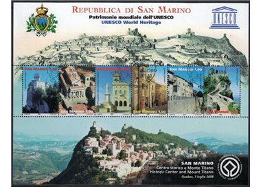 SAN MARINO 2008 UNESCO World Heritage s/s us