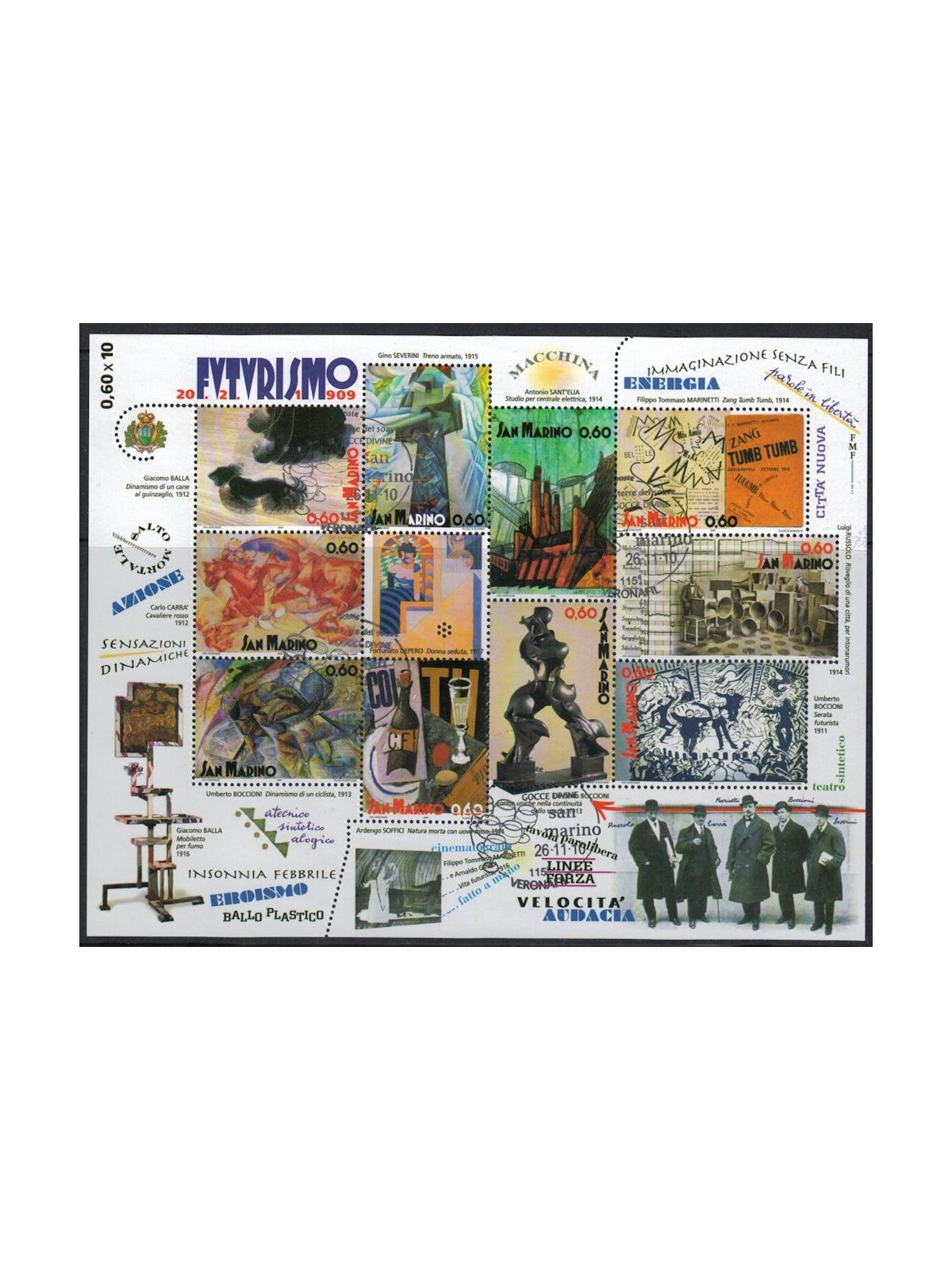 SAN MARINO 2009 Manifesto of Futurism s/s us