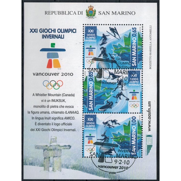 SAN MARINO 2010 Olympic Games Vancouver s/s us (2)