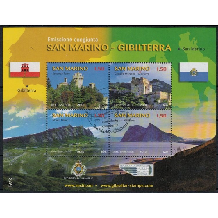 SAN MARINO 2010 Joint issue San Marino Gibraltar s/s us (2)