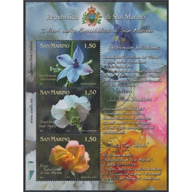 SAN MARINO 2011 Flowers dedicated to San Marino s/s us