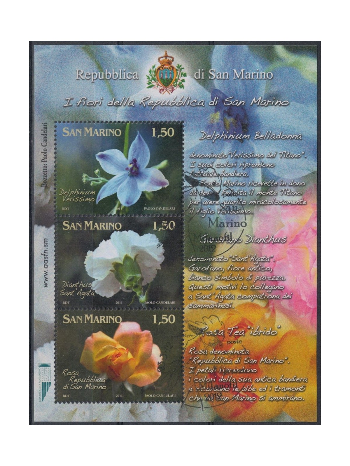 SAN MARINO 2011 Flowers dedicated to San Marino s/s us