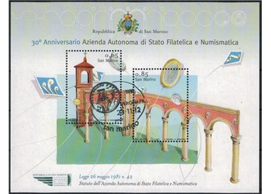 SAN MARINO 2011 Autonomous State Philatelic Company s/s us