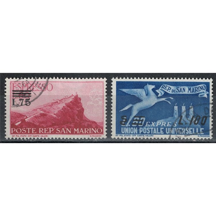 SAN MARINO 1957 Espressi 2v us