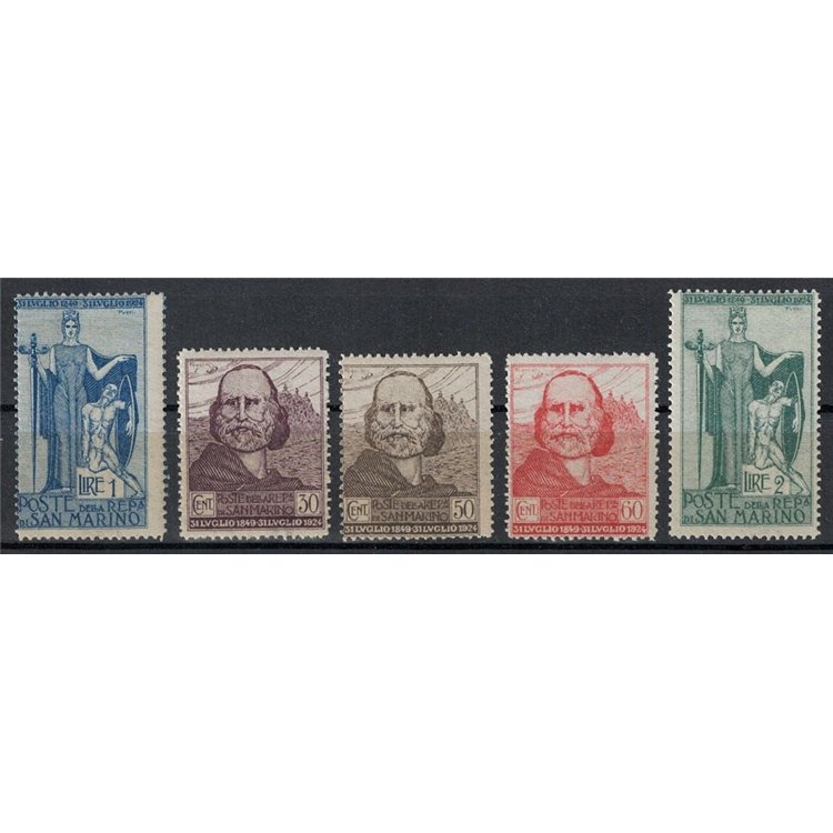 SAN MARINO 1924 Garibaldi 5v MNH**