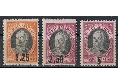 SAN MARINO 1927 Antonio Onofri, soprastampati 3v MNH**