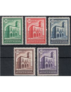 SAN MARINO 1932 Palazzo della Posta 5v MNH**