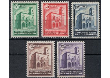SAN MARINO 1932 Post Office Building 5v MNH**