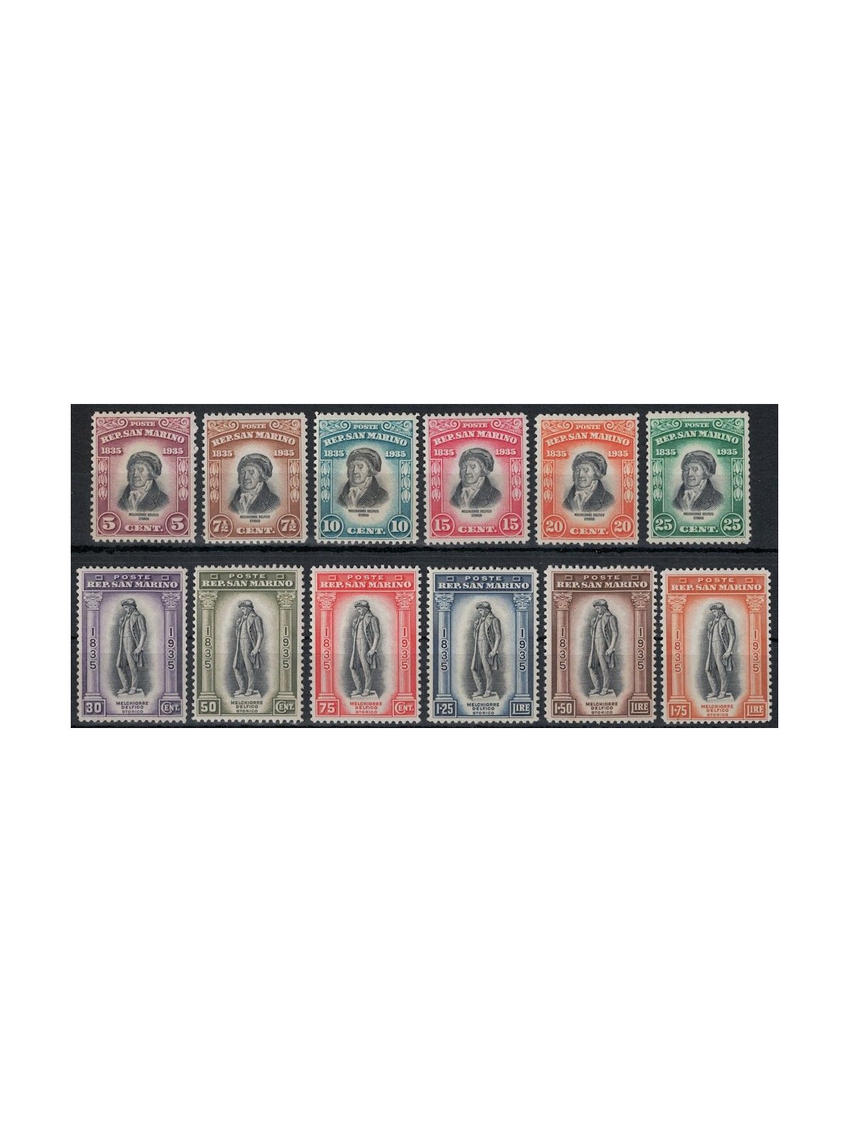 SAN MARINO 1935 Melchiorre Delfico 12v MNH**
