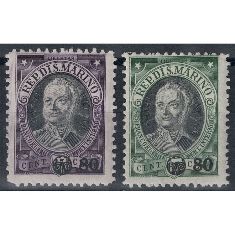 SAN MARINO 1936 Antonio Onofri, overprinted 2v MNH**