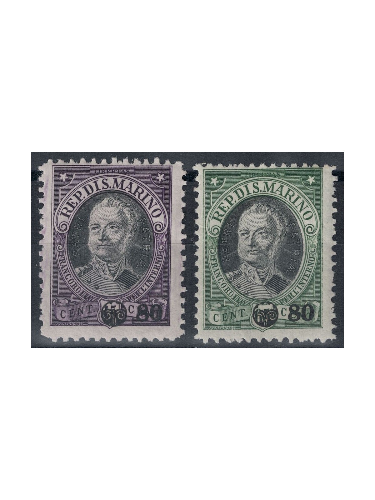 SAN MARINO 1936 Antonio Onofri, soprastampati 2v MNH**