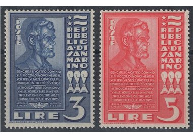 SAN MARINO 1938 Abramo Lincoln 2v MNH**