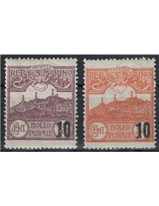 SAN MARINO 1941 View, overprinted 2v MNH**