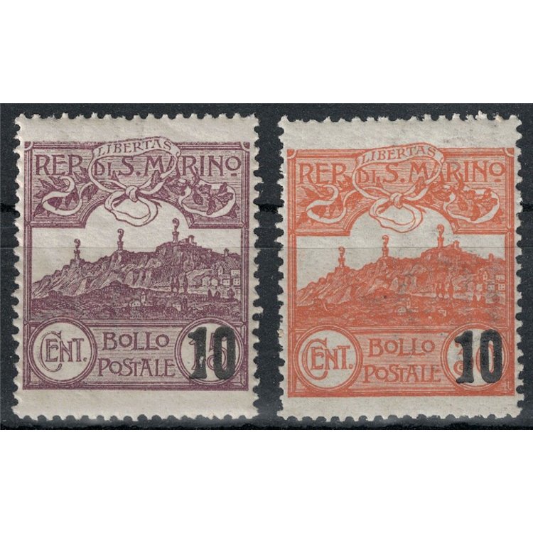 SAN MARINO 1941 Veduta, soprastampati 2v MNH**