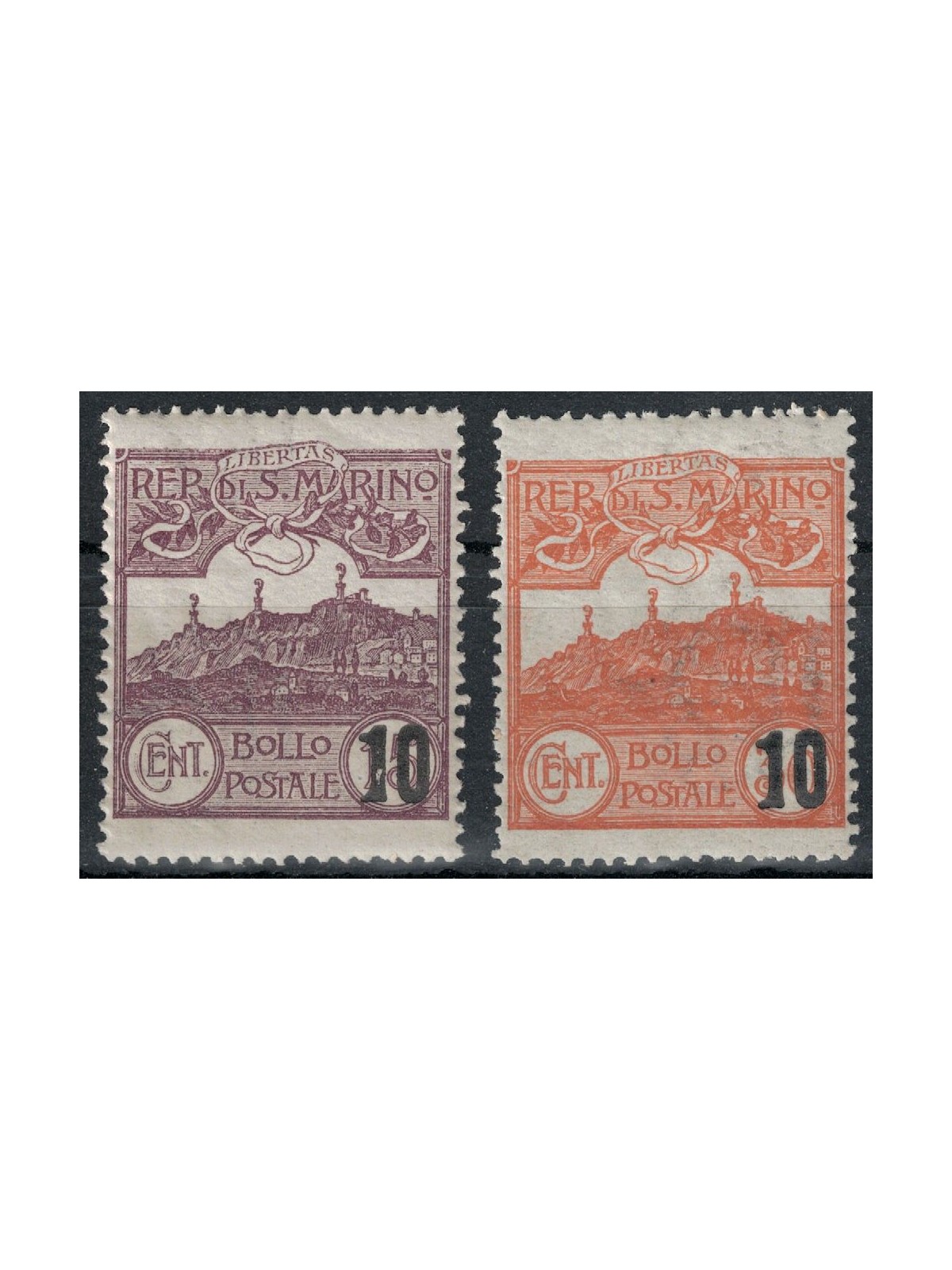 SAN MARINO 1941 View, overprinted 2v MNH**