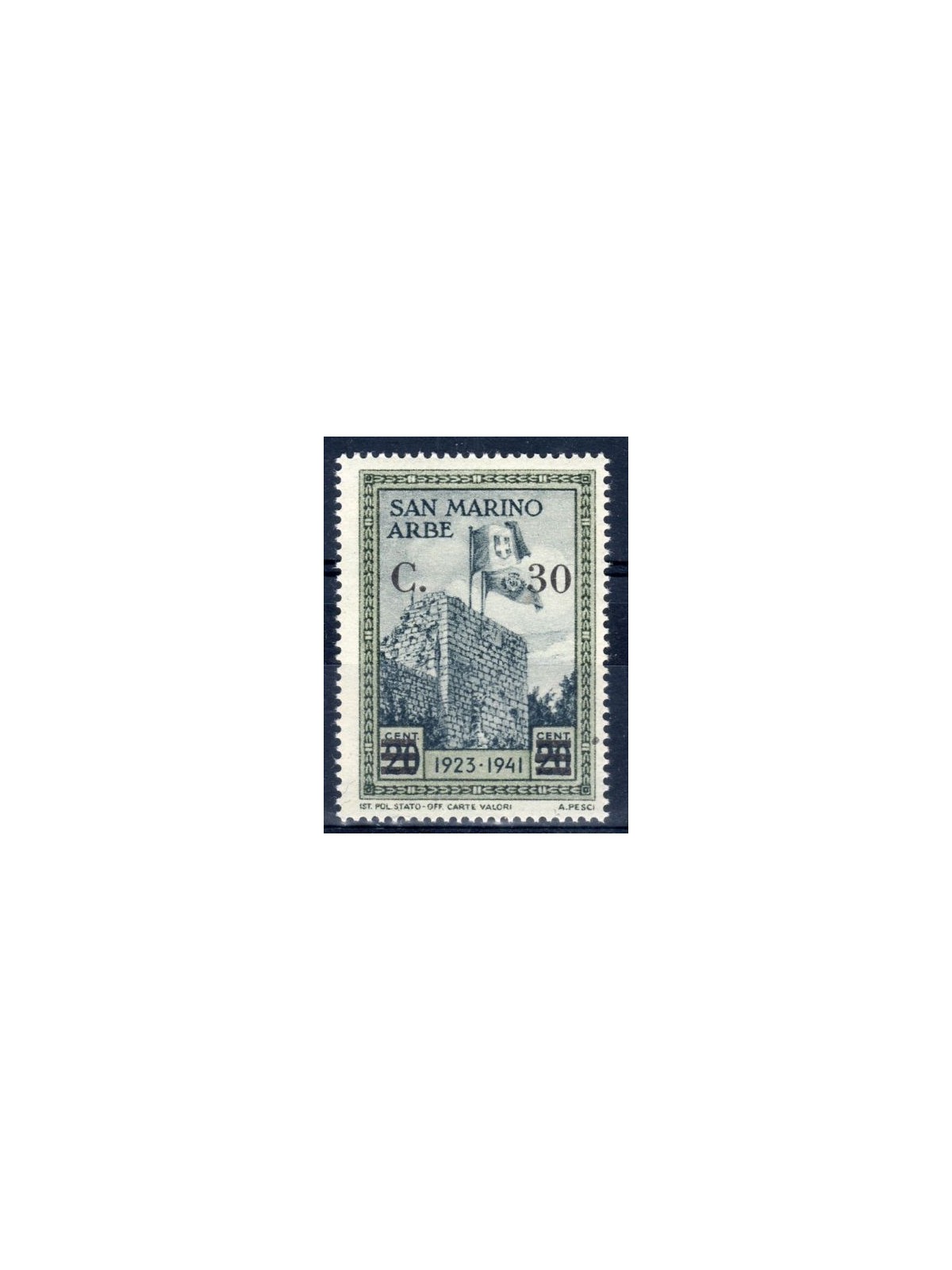 SAN MARINO 1942 Arbe overprinted MNH**
