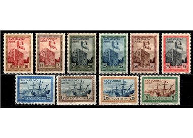 SAN MARINO 1942 Flag in Rab 10v MNH**