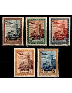 SAN MARINO 1942 Flag at Arbe (airmail) 5v MNH**