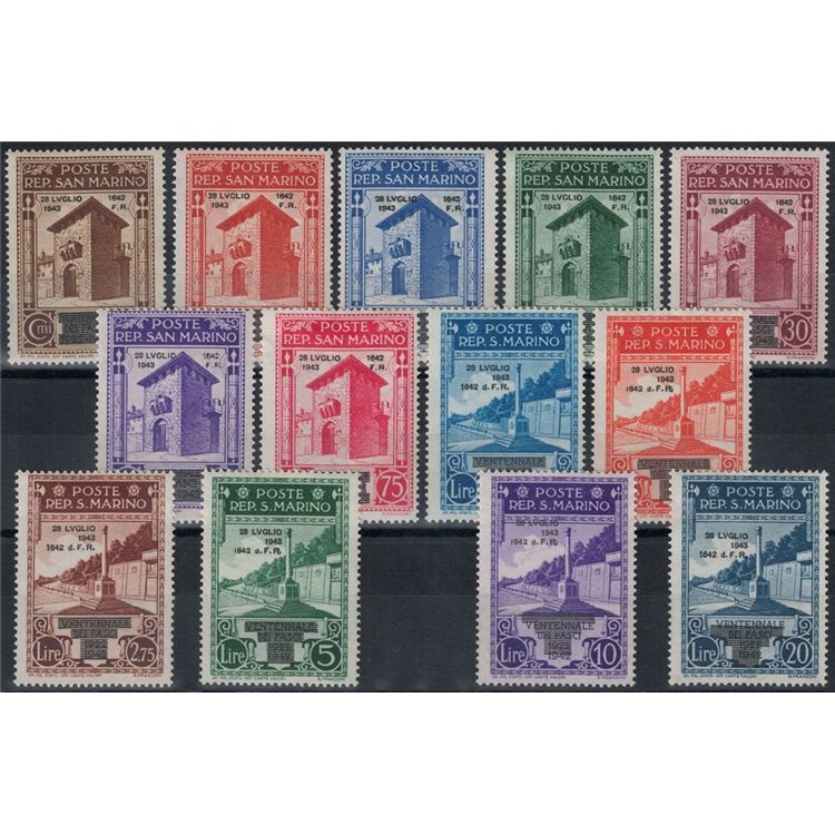SAN MARINO 1943 Fall of Fascism 13v MNH**